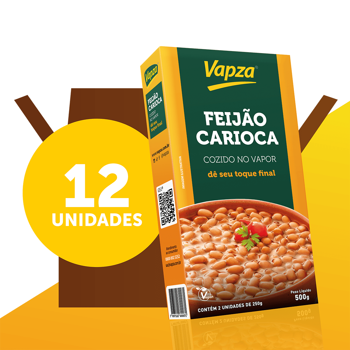 Kit 12 Feijões Carioca 500G Vapza
